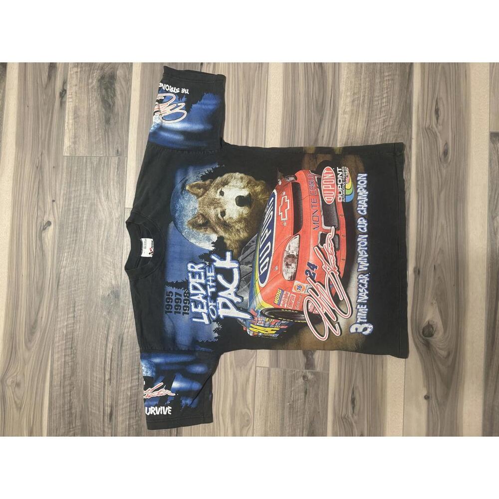 Vintage 1990s NASCAR Jeff Gordon Leader of the Pack Graphic T-Shirt